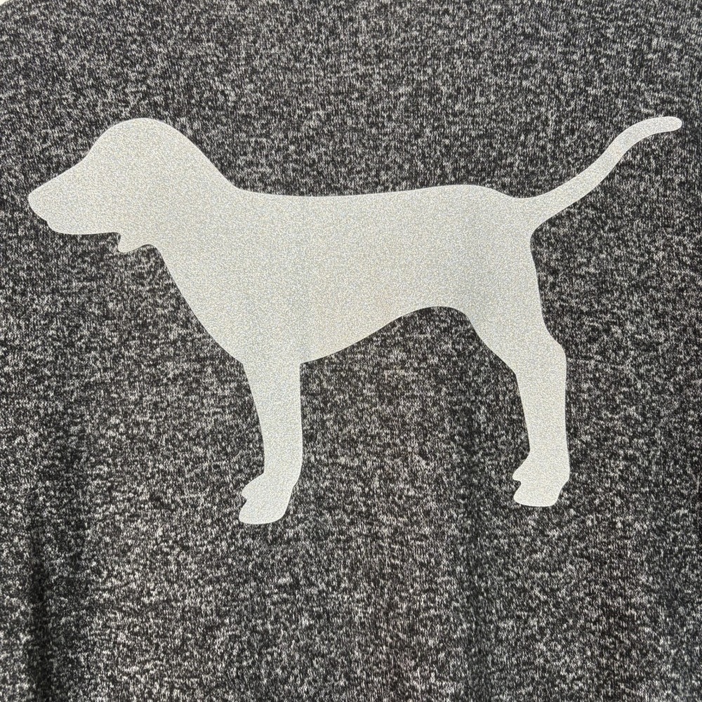 PINK Victoria's Secret‎ Womens Long Sleeve Sleepwear Top M Gray Glitter Dog Logo - Picture 8 of 12